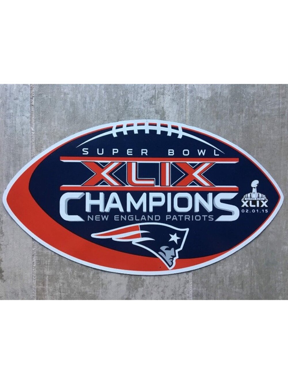 New England Patriots NFL Super Bowl XLIX 49 Champions Magnet RARE Large 14" 2015